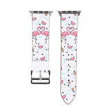 Accessories White and Pink / 38mm/40mm Apple Watch band strap, flower floral design print, 44mm/ 40mm/ 42mm/ 38mm , Series 1 2 3 4