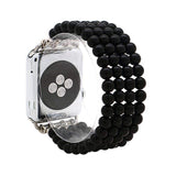 Apple Agate Beads Watchband For iWatch Natural Stone Apple Watch Strap Women 44mm/ 40mm/ 42mm/ 38mm Elastic Bracelet Replacement Wrist Band