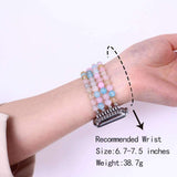 Apple Agate Beads Watchband For iWatch Natural Stone Apple Watch Strap Women 44mm/ 40mm/ 42mm/ 38mm Elastic Bracelet Replacement Wrist Band