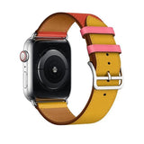 Apple Ambre Capucine Rose14 / 38MM Series 123 Apple Watch Series 5 4 3 2 Band, Double Tour Watchbands Genuine Leather Strap Herm Bracelet 38mm, 40mm, 42mm, 44mm