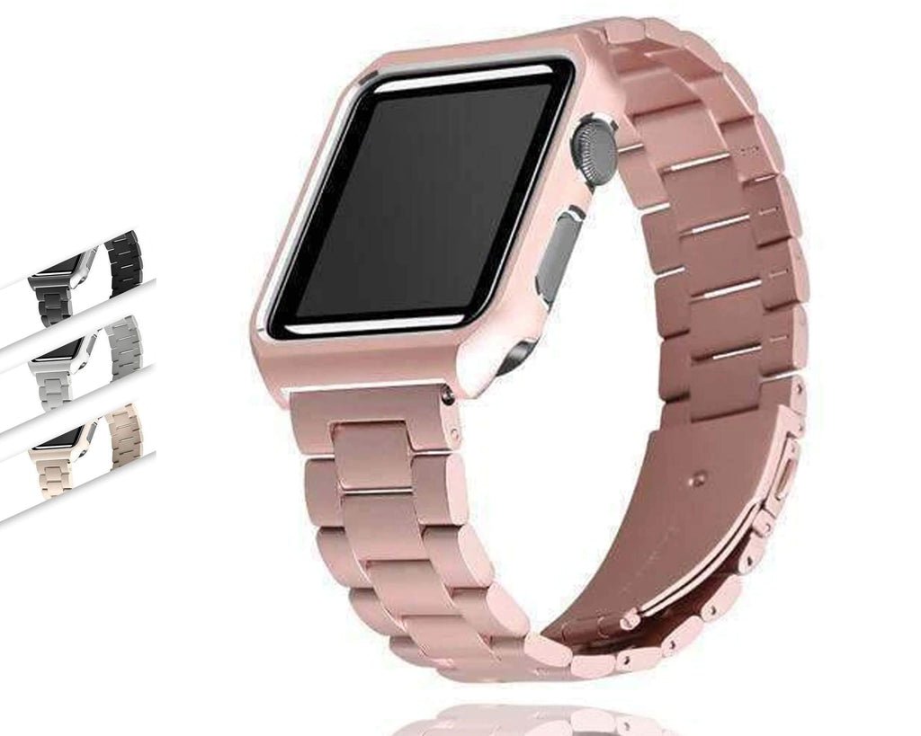Apple Apple watch band case stainless steel  strap 42mm/38 metal bracelet for iwatch series 1/2/3 - USA Fast Shipping