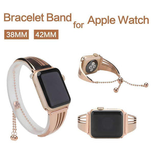 Apple Apple Watch band cuff, Stainless Steel strap, Fits Series 1 2 3 4 5 44mm, 40mm, 42mm, 38mm Luxury iwatch Bracelet