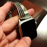 Apple Apple Watch band cuff, Stainless Steel strap, Fits Series 1 2 3 4 5 44mm, 40mm, 42mm, 38mm Luxury iwatch Bracelet