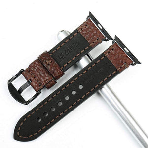 Apple Apple Watch Band, Genuine Cow Leather Strap With Adapter Fits  44mm/ 40mm/ 42mm/ 38mm Series 1 2 3 4 Black iWatch Bracelet Watchband