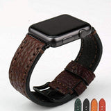 Apple Apple Watch Band, Genuine Cow Leather Strap With Adapter Fits  44mm/ 40mm/ 42mm/ 38mm Series 1 2 3 4 Black iWatch Bracelet Watchband