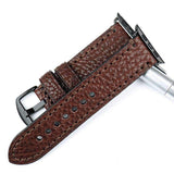 Apple Apple Watch Band, Genuine Cow Leather Strap With Adapter Fits  44mm/ 40mm/ 42mm/ 38mm Series 1 2 3 4 Black iWatch Bracelet Watchband