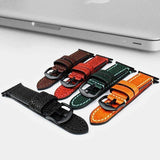 Apple Apple Watch Band, Genuine Cow Leather Strap With Adapter Fits  44mm/ 40mm/ 42mm/ 38mm Series 1 2 3 4 Black iWatch Bracelet Watchband