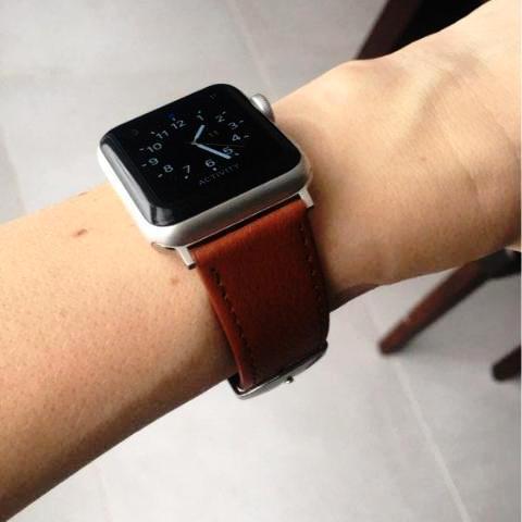 Apple Apple Watch Band Genuine leather silver adaptor connector clasp buckle,  Series 1 2 3 4 5 Sport Bracelet iwatch strap fits 44mm/ 40mm/ 42mm/ 38mm