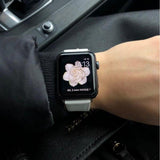 Apple Apple Watch Band Genuine leather silver adaptor connector clasp buckle,  Series 1 2 3 4 5 Sport Bracelet iwatch strap fits 44mm/ 40mm/ 42mm/ 38mm