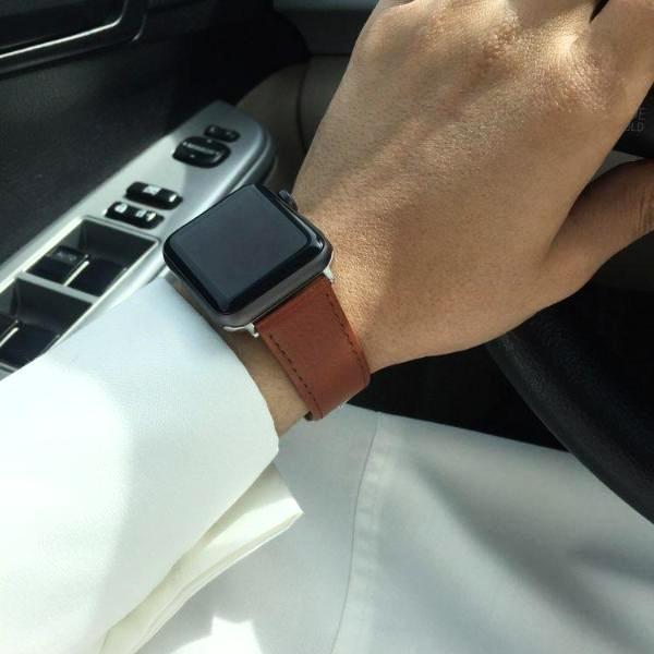 Apple Apple Watch Band Genuine leather silver adaptor connector clasp buckle,  Series 1 2 3 4 Sport Bracelet iwatch strap fits 44mm/ 40mm/ 42mm/ 38mm