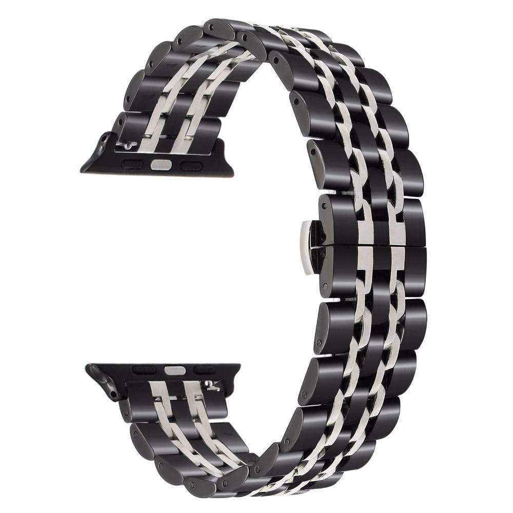 Apple Apple watch band link sport strand Stainless Steel Watchband for iWatch  44mm/ 40mm/ 42mm/ 38mm Series 1 2 3 4  Bracelet strap Black Rose Gold Silver