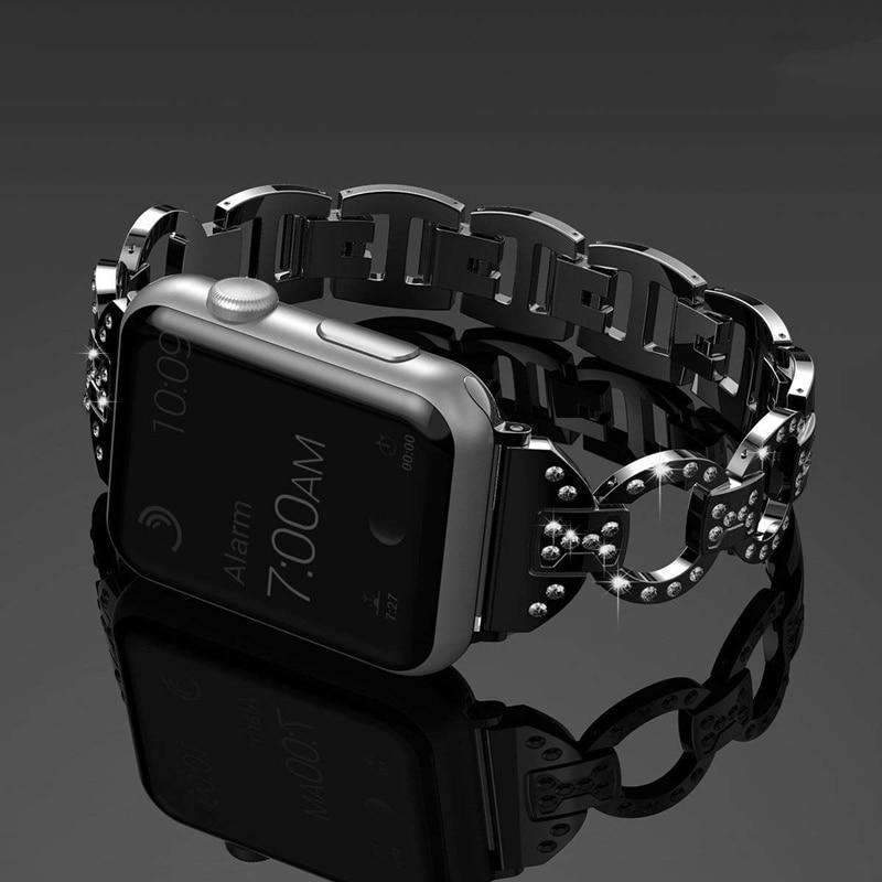 Apple Apple Watch bling diamond band, 38mm 40mm 42mm 44mm, Luxury Stainless Steel Link Strap For iWatch Series 3 2 1 - US Fast shipping