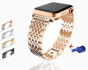 Apple Apple watch bling women band, Shiny diamond crystal cz bracelet strap, Stainless steel watchband,  For iwatch 42mm 38mm  44mm 40mm Series 5 4 3