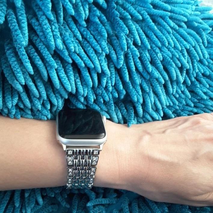 Apple Apple watch bling women band, Shiny diamond crystal cz bracelet strap, Stainless steel watchband,  For iwatch 42mm 38mm  44mm 40mm Series 5 4 3