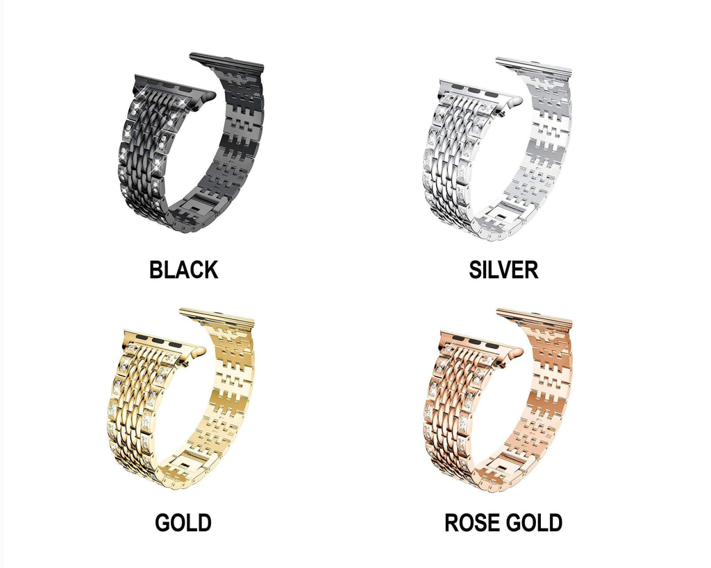 Apple Apple watch bling women band, Shiny diamond crystal cz bracelet strap, Stainless steel watchband,  For iwatch 42mm 38mm  44mm 40mm Series 5 4 3