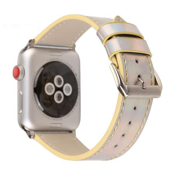 Apple Apple Watch iridescent Metallic shine Faux Leather Watchband iwatch 4 40mm 44mm 38mm 42mm  Replacement Bracelet Strap