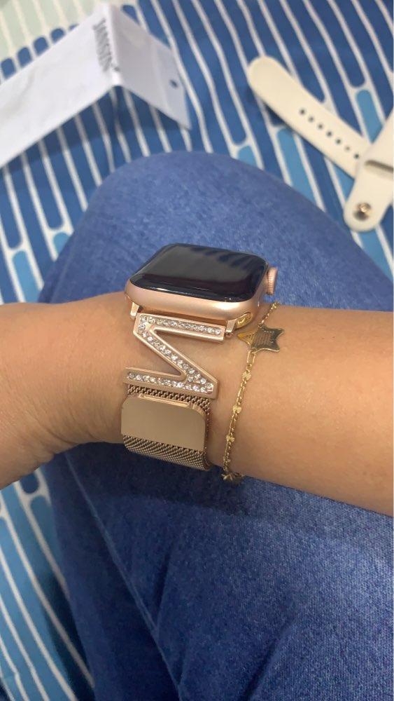 Apple Apple watch Milanese mesh magnetic sport Loop,  stainless steel metal Bracelet Diamond bling woman strap, 38mm 42mm 40mm 44mm iwatch series 5 4 3