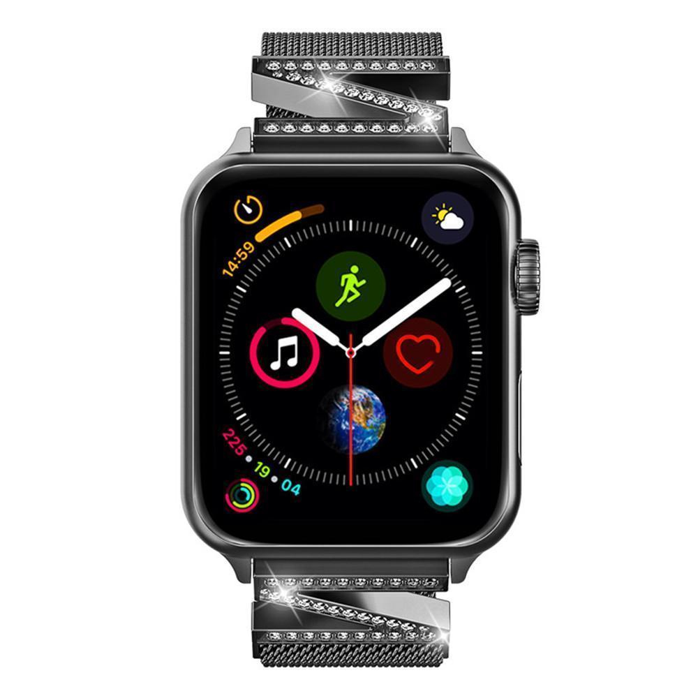 Apple Apple watch Milanese mesh magnetic sport Loop,  stainless steel metal Bracelet Diamond bling woman strap, 38mm 42mm 40mm 44mm iwatch series 5 4 3