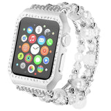 Apple Apple Watch Series 5 4 3 2 Band, Agate Wrist Belt Metal Case Luxury Accessories for Women 38mm, 40mm, 42mm, 44mm
