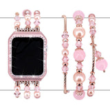 Apple Apple Watch Series 5 4 3 2 Band, Agate Wrist Belt Metal Case Luxury Accessories for Women 38mm, 40mm, 42mm, 44mm