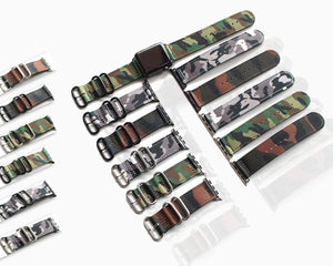 Apple Apple Watch Series 5 4 3 2 Band, Camouflage Sport Style Military Tactical Watchband, Men's Nylon Strap 38mm, 40mm, 42mm, 44mm