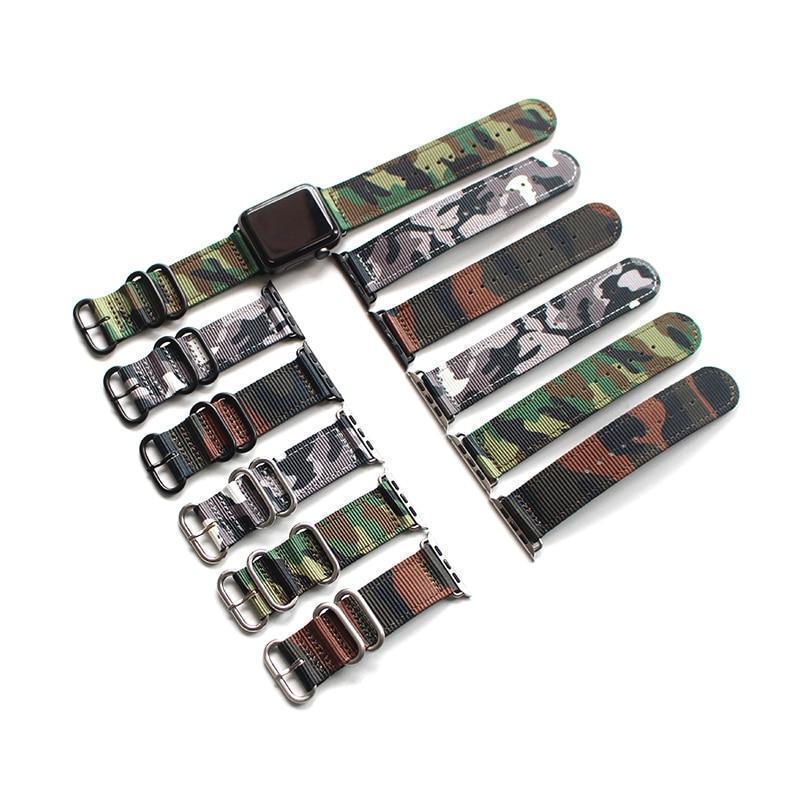 Apple Watch Band Camouflage Sport Style Military Tactical Watchband Men's Nylon Strap