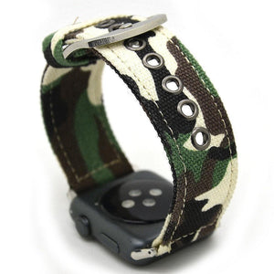 Apple Apple Watch Series 5 4 3 2 Band, Camouflage Wrist Belt Canvas Band Strap for Men 38mm, 40mm, 42mm, 44mm
