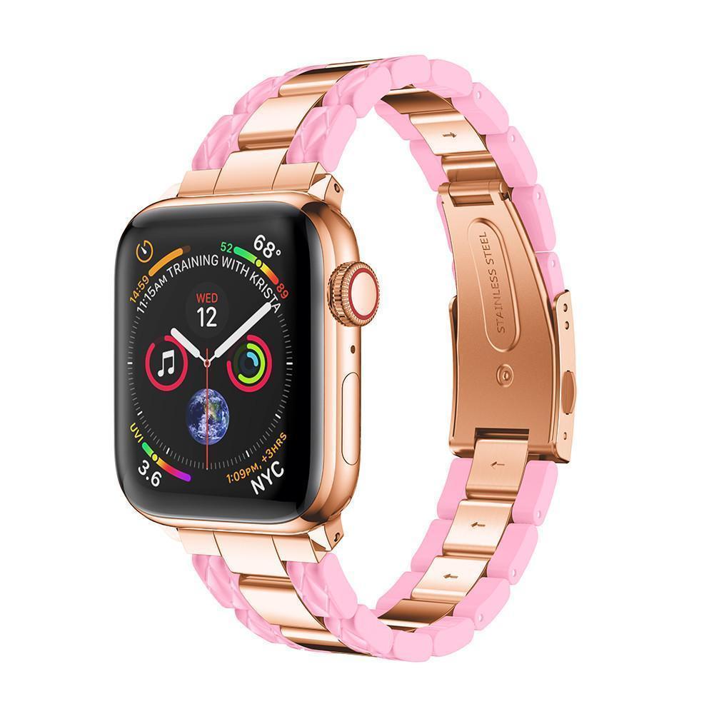 Apple Apple Watch Series 5 4 3 2 Band, Cellulose Acetate Made Strap for iWatch 38mm, with Metal Links Bracelet Smart Wristband
