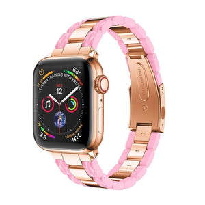 Apple Apple Watch Series 5 4 3 2 Band, Cellulose Acetate Made Strap for iWatch 38mm, with Metal Links Bracelet Smart Wristband