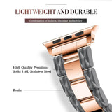 Apple Apple Watch Series 5 4 3 2 Band, Cellulose Acetate Made Strap for iWatch 38mm, with Metal Links Bracelet Smart Wristband