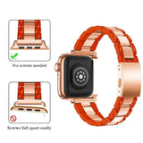Apple Apple Watch Series 5 4 3 2 Band, Cellulose Acetate Made Strap for iWatch 38mm, with Metal Links Bracelet Smart Wristband