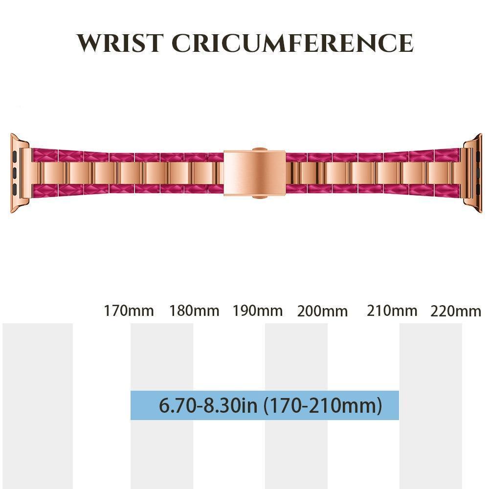 Apple Apple Watch Series 5 4 3 2 Band, Cellulose Acetate Made Strap for iWatch 38mm, with Metal Links Bracelet Smart Wristband