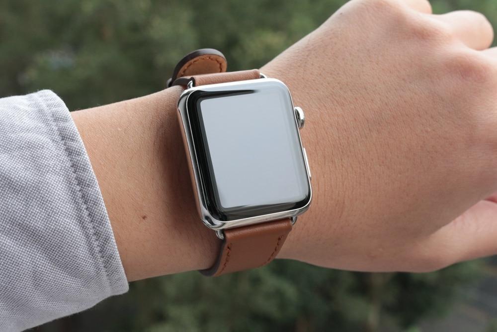 Apple Apple Watch Series 5 4 3 2 Band, Classic Buckle Band for iWatch Calf Leather With Square Buckle Modern Design 38mm, 40mm, 42mm, 44mm