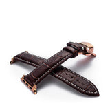 Apple Apple Watch Series 5 4 3 2 Band, Crocodile Grain cow Leather Butterfly Buckle Bands iWatch 38mm, 40mm, 42mm, 44mm -  US Fast Shipping
