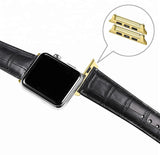 Apple Apple Watch Series 5 4 3 2 Band, Crocodile Grain cow Leather Butterfly Buckle Bands iWatch 38mm, 40mm, 42mm, 44mm -  US Fast Shipping