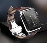 Apple Apple Watch Series 5 4 3 2 Band, Crocodile Grain cow Leather Butterfly Buckle Bands iWatch 38mm, 40mm, 42mm, 44mm -  US Fast Shipping