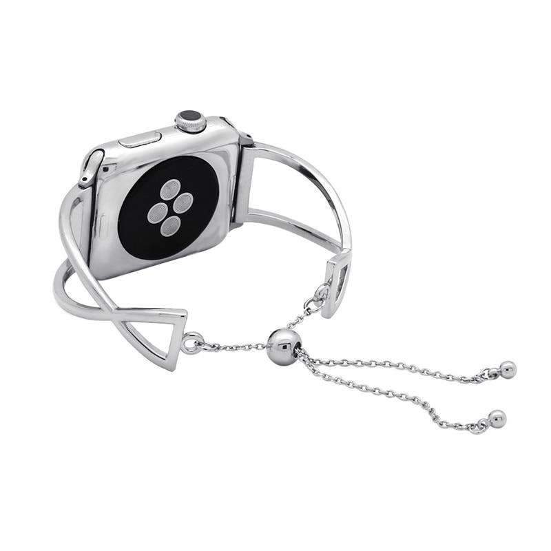 Apple Apple Watch Series 5 4 3 2 Band, Cuff Minimal Strap Stainless Steel With Tassel adjustable Buckle for Women 38mm, 40mm, 42mm, 44mm