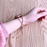 Apple Apple Watch Series 5 4 3 2 Band, Cuff Minimal Strap Stainless Steel With Tassel adjustable Buckle for Women 38mm, 40mm, 42mm, 44mm