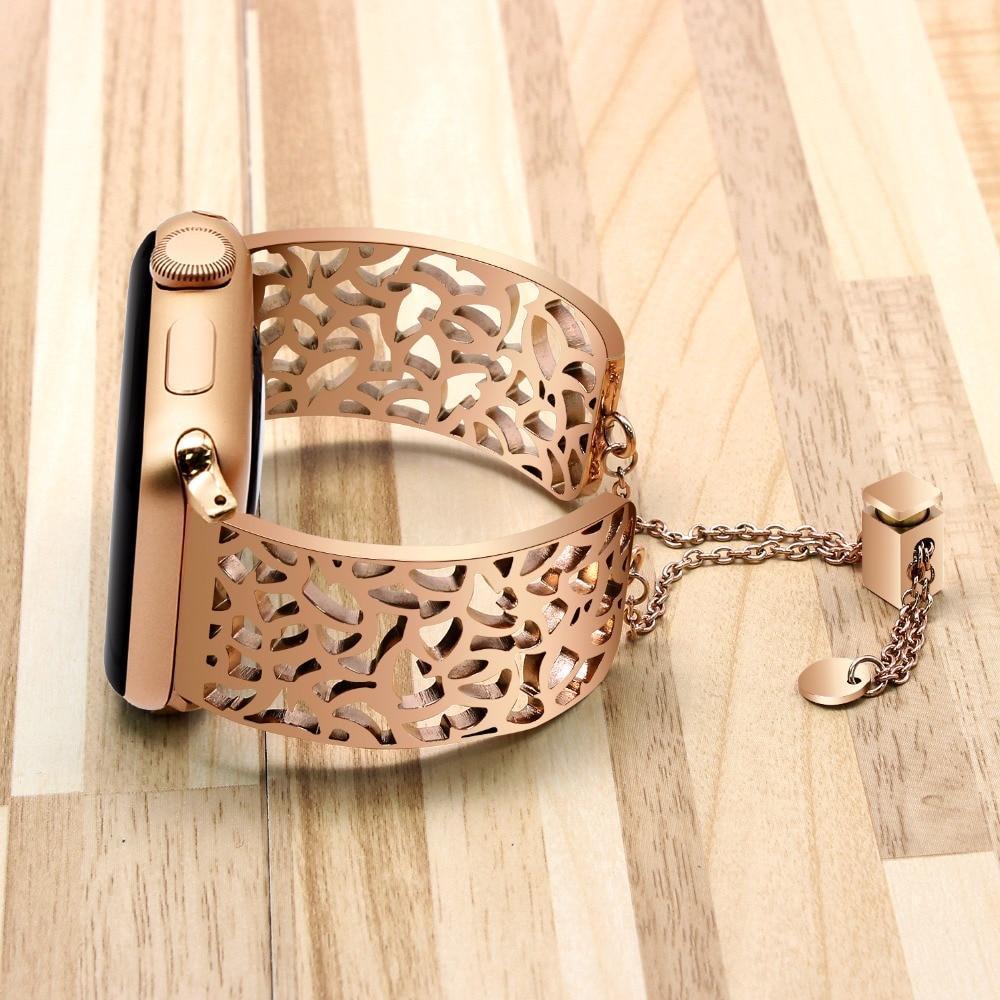 Apple Apple Watch Series 5 4 3 2 Band cuff, Stainless Steel Watchband Jewelry Bangle Women Strap Bracelet 38mm, 40mm, 42mm, 44mm