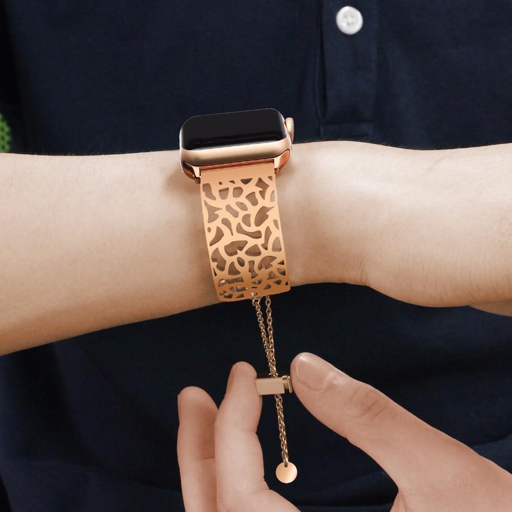 Apple Apple Watch Series 5 4 3 2 Band cuff, Stainless Steel Watchband Jewelry Bangle Women Strap Bracelet 38mm, 40mm, 42mm, 44mm