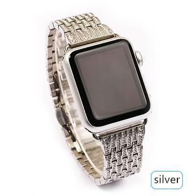 Apple Apple Watch Series 5 4 3 2 Band, Diamond Stainless Steel Strap Bracelet Loop 38mm, 40mm, 42mm, 44mm - US Fast Shipping