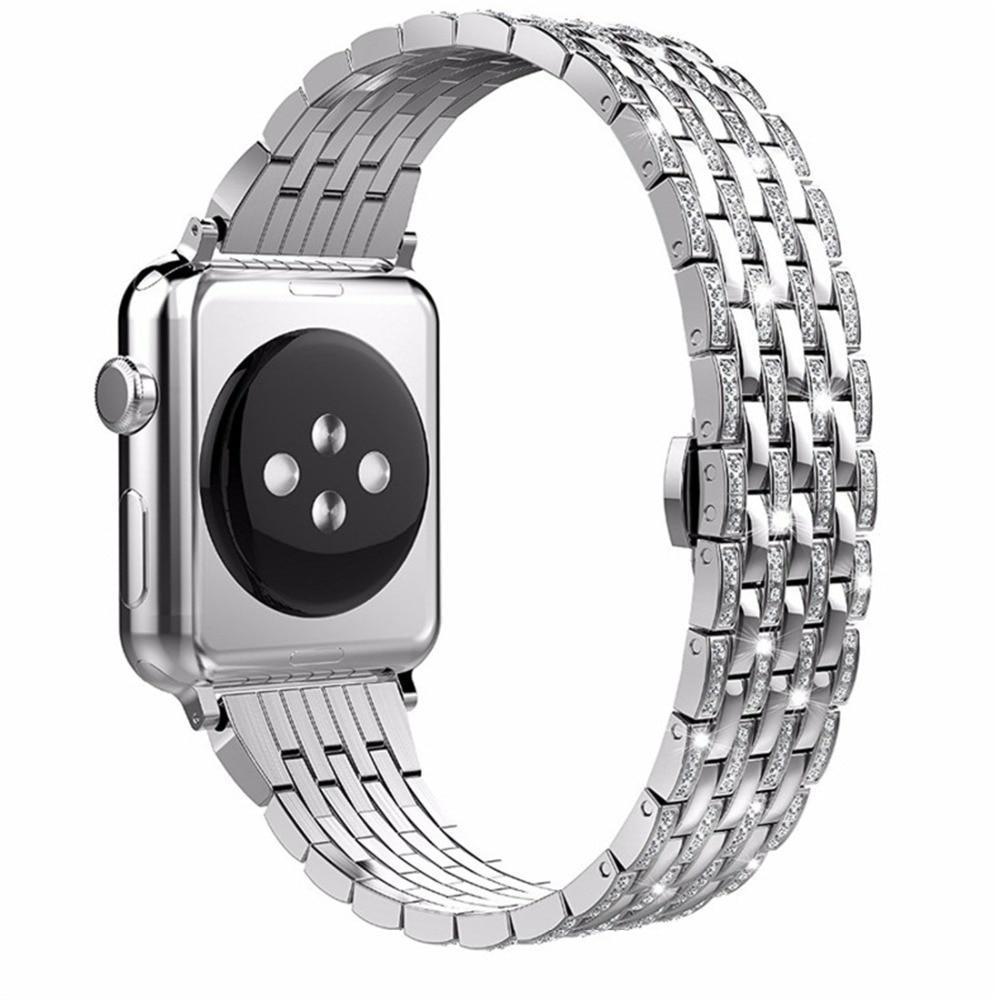 Apple Apple Watch Series 5 4 3 2 Band, Diamond Stainless Steel Strap Bracelet Loop 38mm, 40mm, 42mm, 44mm - US Fast Shipping