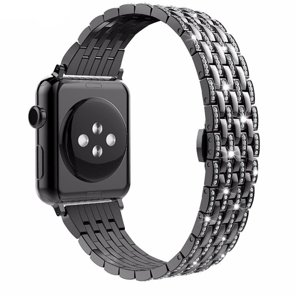 Apple Apple Watch Series 5 4 3 2 Band, Diamond Stainless Steel Strap Bracelet Loop 38mm, 40mm, 42mm, 44mm - US Fast Shipping