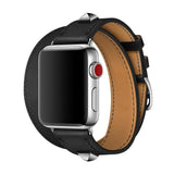 Apple Apple Watch Series 5 4 3 2 Band, Double Tour Watchbands Genuine Leather Strap Herm Bracelet 38mm, 40mm, 42mm, 44mm