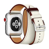 Apple Apple Watch Series 5 4 3 2 Band, Double Tour Watchbands Genuine Leather Strap Herm Bracelet 38mm, 40mm, 42mm, 44mm