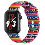 Apple Watch Band Lily inspired Sport Bohemian Leopard Flower Rainbow Double Side Print Silicone Strap