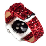 Apple Apple Watch Series 5 4 3 2 Band, Luxury Apple Watch Sparkle Glitter Bling Leather Band 38mm, 40mm, 42mm, 44mm - US Fast Shipping