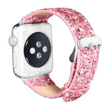 Apple Apple Watch Series 5 4 3 2 Band, Luxury Apple Watch Sparkle Glitter Bling Leather Band 38mm, 40mm, 42mm, 44mm - US Fast Shipping