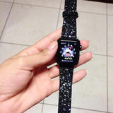 Apple Apple Watch Series 5 4 3 2 Band, Luxury Apple Watch Sparkle Glitter Bling Leather Band 38mm, 40mm, 42mm, 44mm - US Fast Shipping