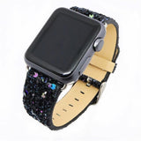 Apple Apple Watch Series 5 4 3 2 Band, Luxury Apple Watch Sparkle Glitter Bling Leather Band 38mm, 40mm, 42mm, 44mm - US Fast Shipping